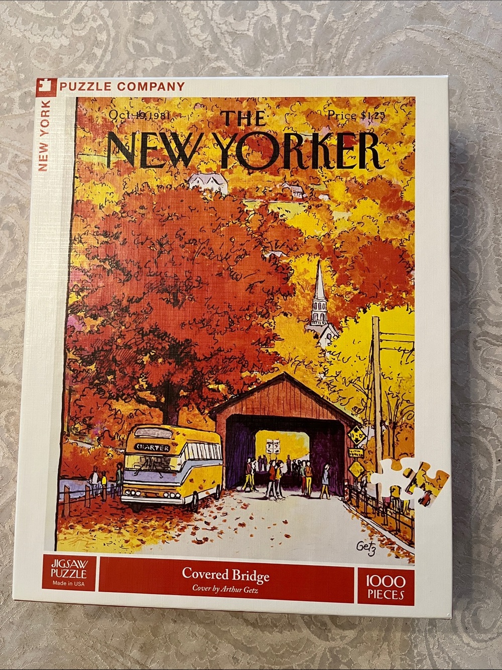 The New Yorker Covered Bridge 1000-Piece Jigsaw Puzzle - Orange
